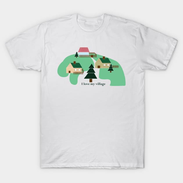 Village T-Shirt by dddesign